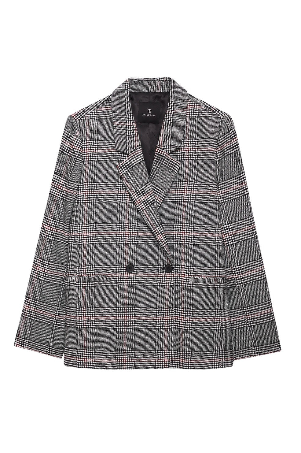 2qty NEW / MADELEINE BLAZER - GREY AND RED PLAID