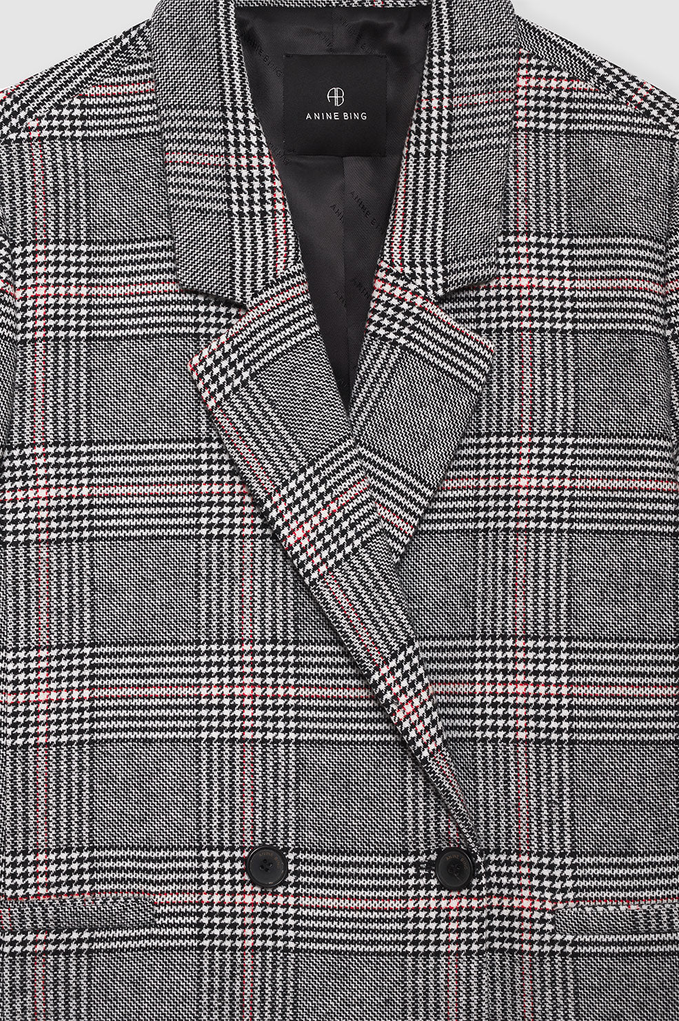 2qty NEW / MADELEINE BLAZER - GREY AND RED PLAID