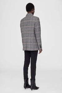 2qty NEW / MADELEINE BLAZER - GREY AND RED PLAID