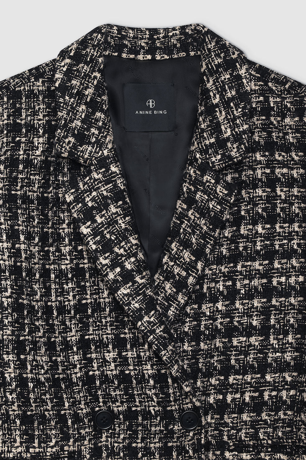 MADELEINE BLAZER - TAN AND BLACK TWEED