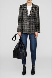 MADELEINE BLAZER - TAN AND BLACK TWEED