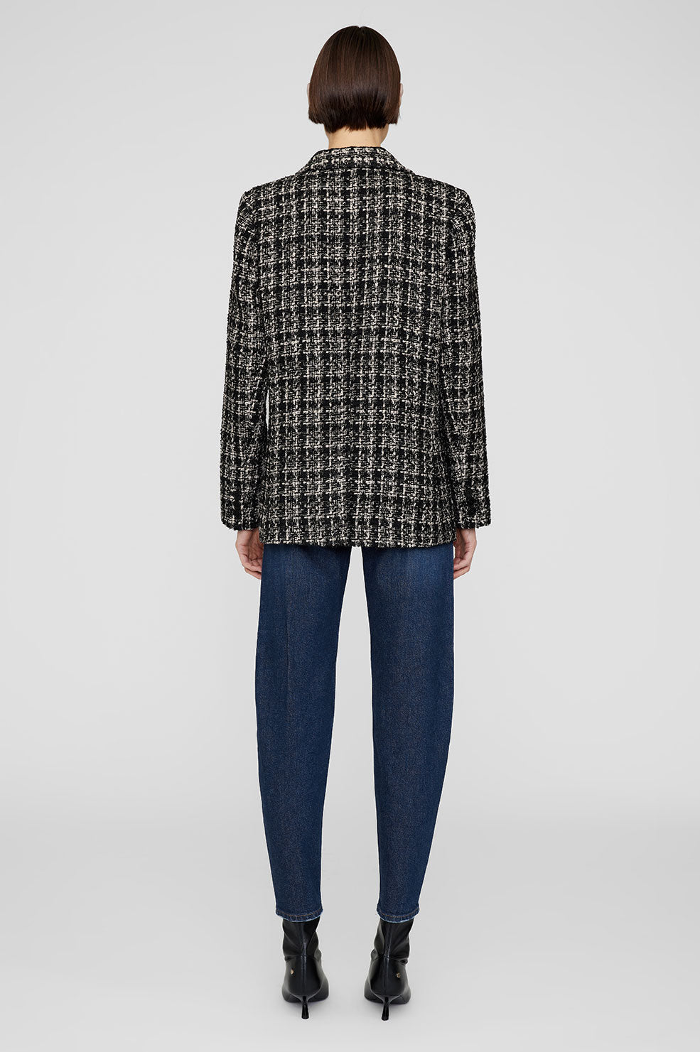 6qty NEW / MADELEINE BLAZER - TAN AND BLACK TWEED