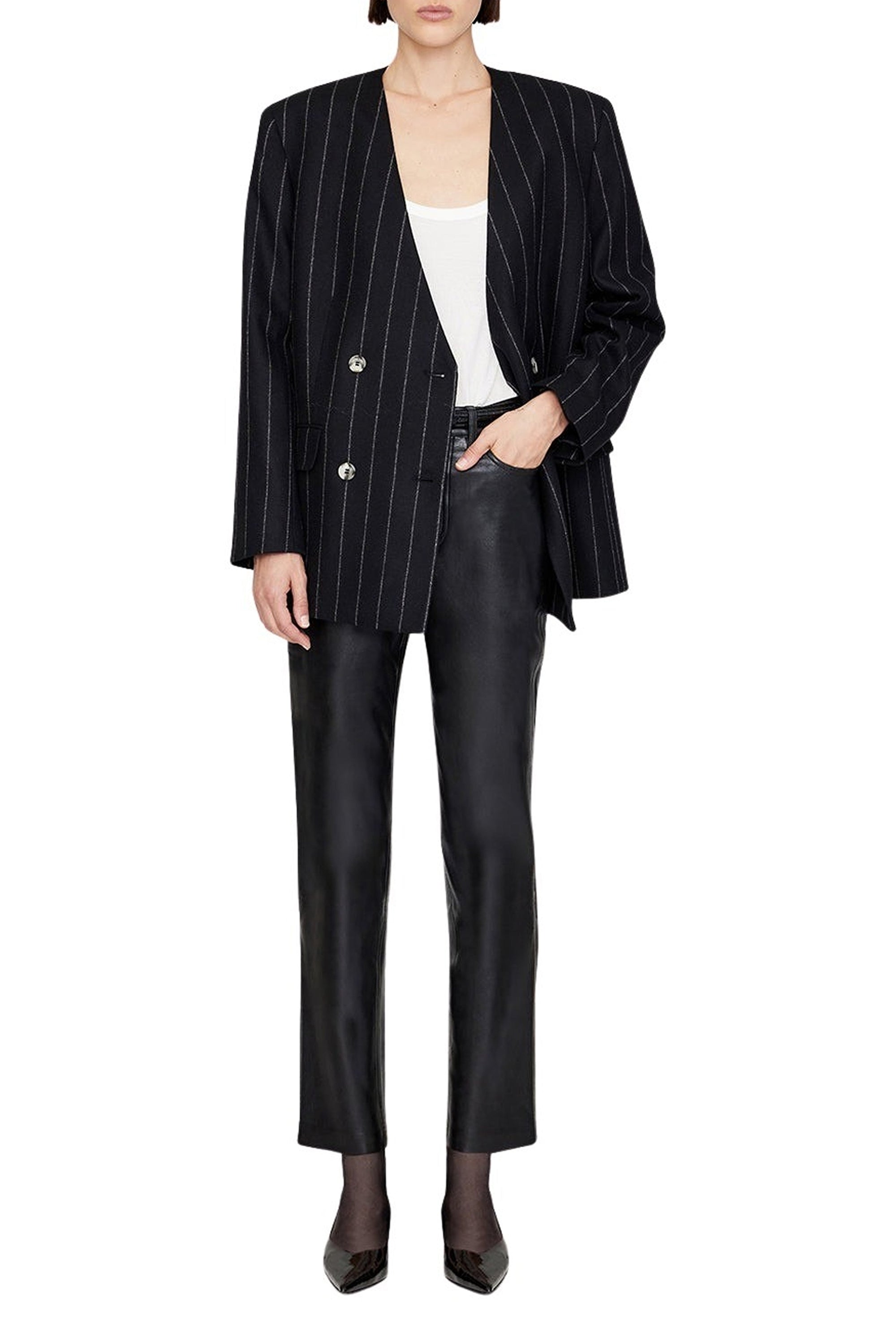 MARON BLAZER - DARK GREY PINSTRIPE