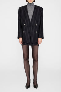 37qty NEW / MARON BLAZER - DARK GREY PINSTRIPE