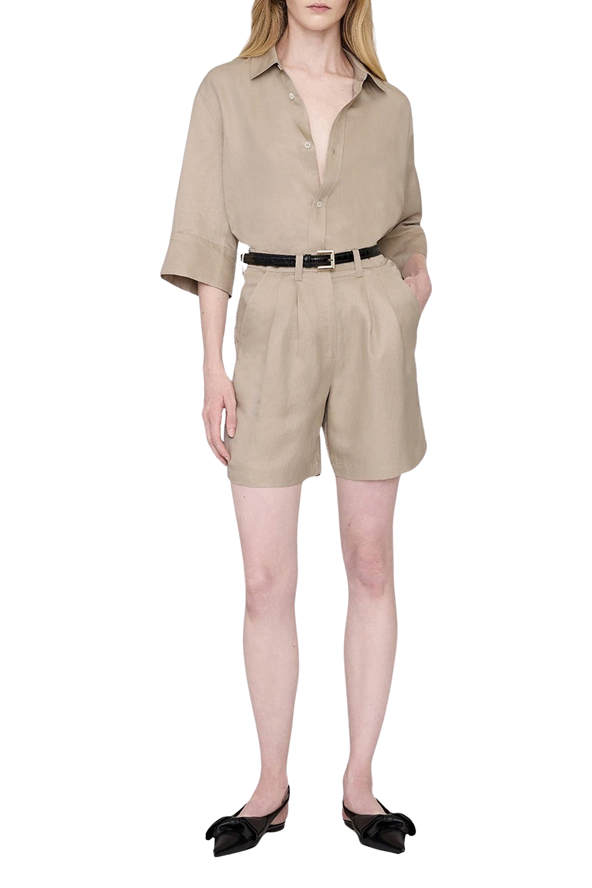 MARY SHIRT - OATMEAL LINEN BLEND