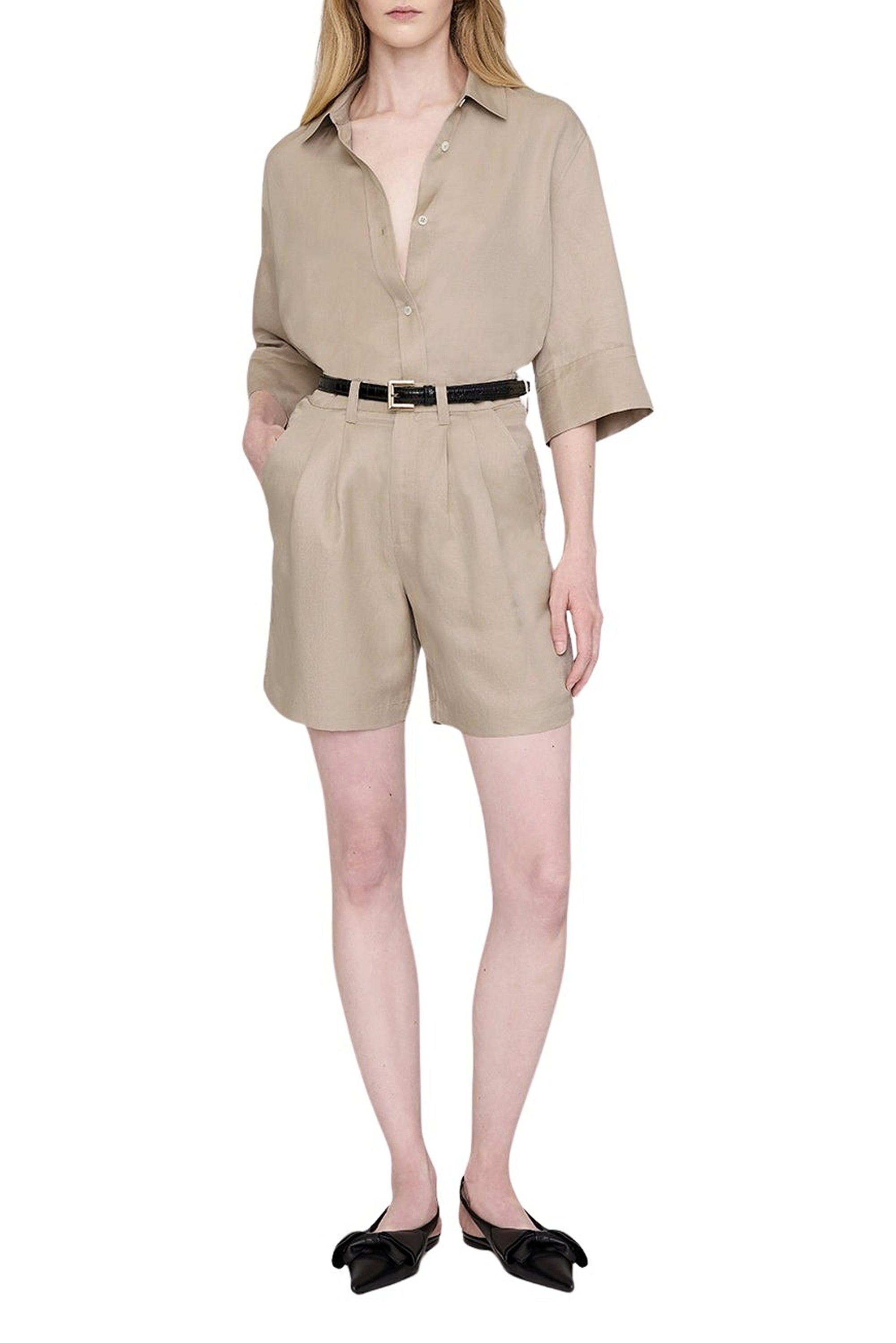 7qty NEW / MARY SHIRT - OATMEAL LINEN BLEND