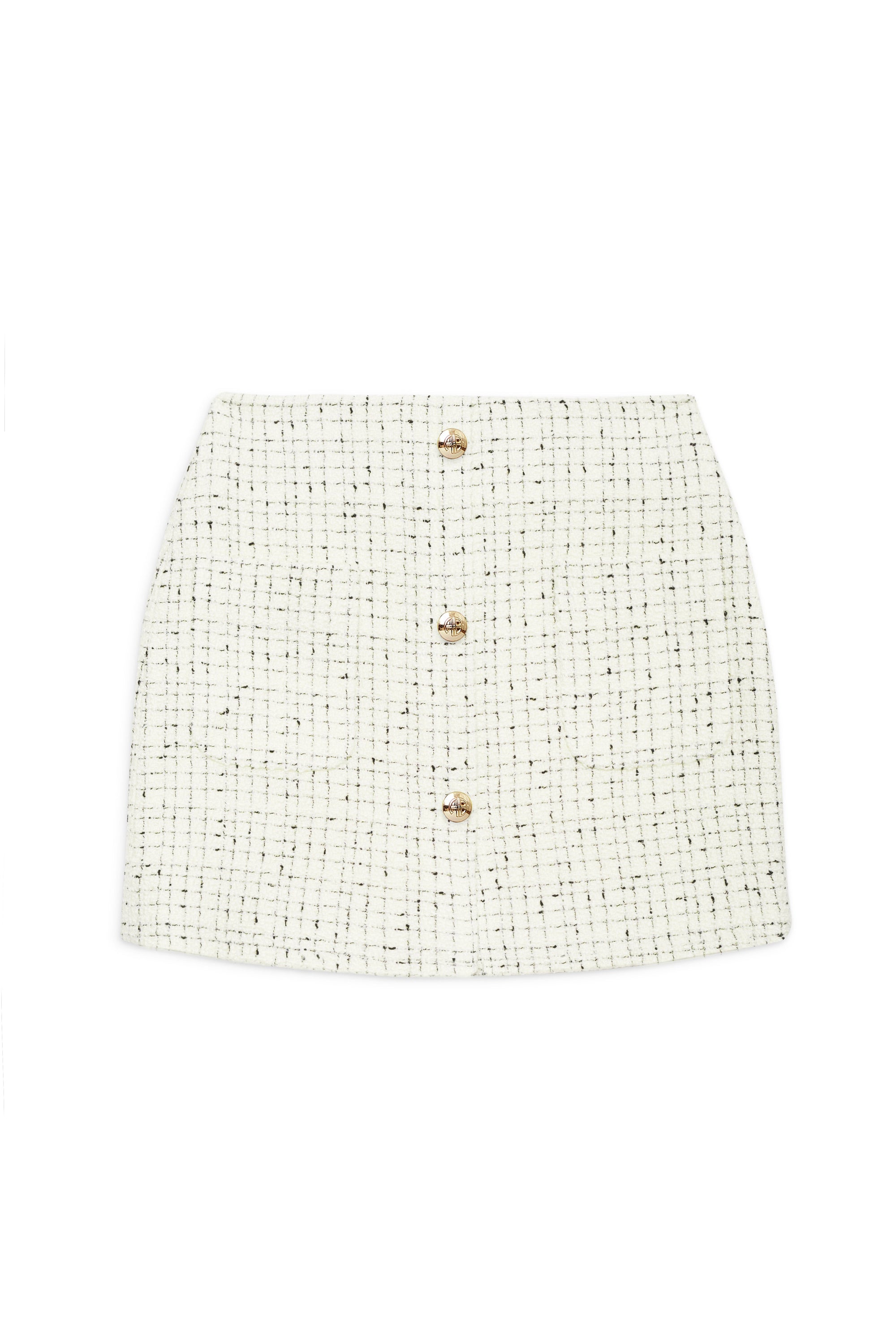 10qty RELIQUAT 95€ / MATEO SKIRT - CREAM AND BLACK TWEED