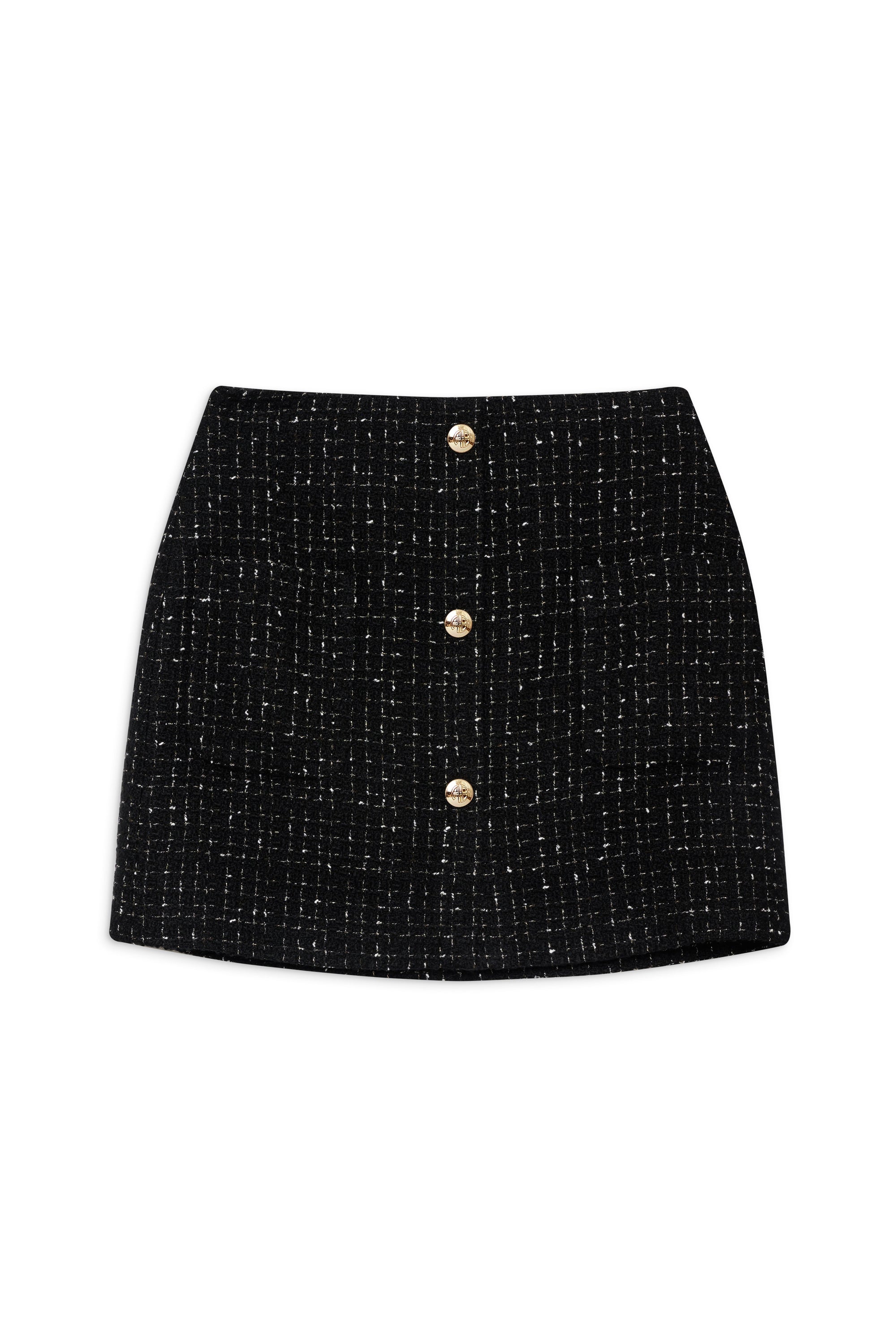 27qty RELIQUAT 95€ / MATEO SKIRT - BLACK AND WHITE TWEED