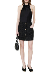 27qty RELIQUAT 95€ / MATEO SKIRT - BLACK AND WHITE TWEED