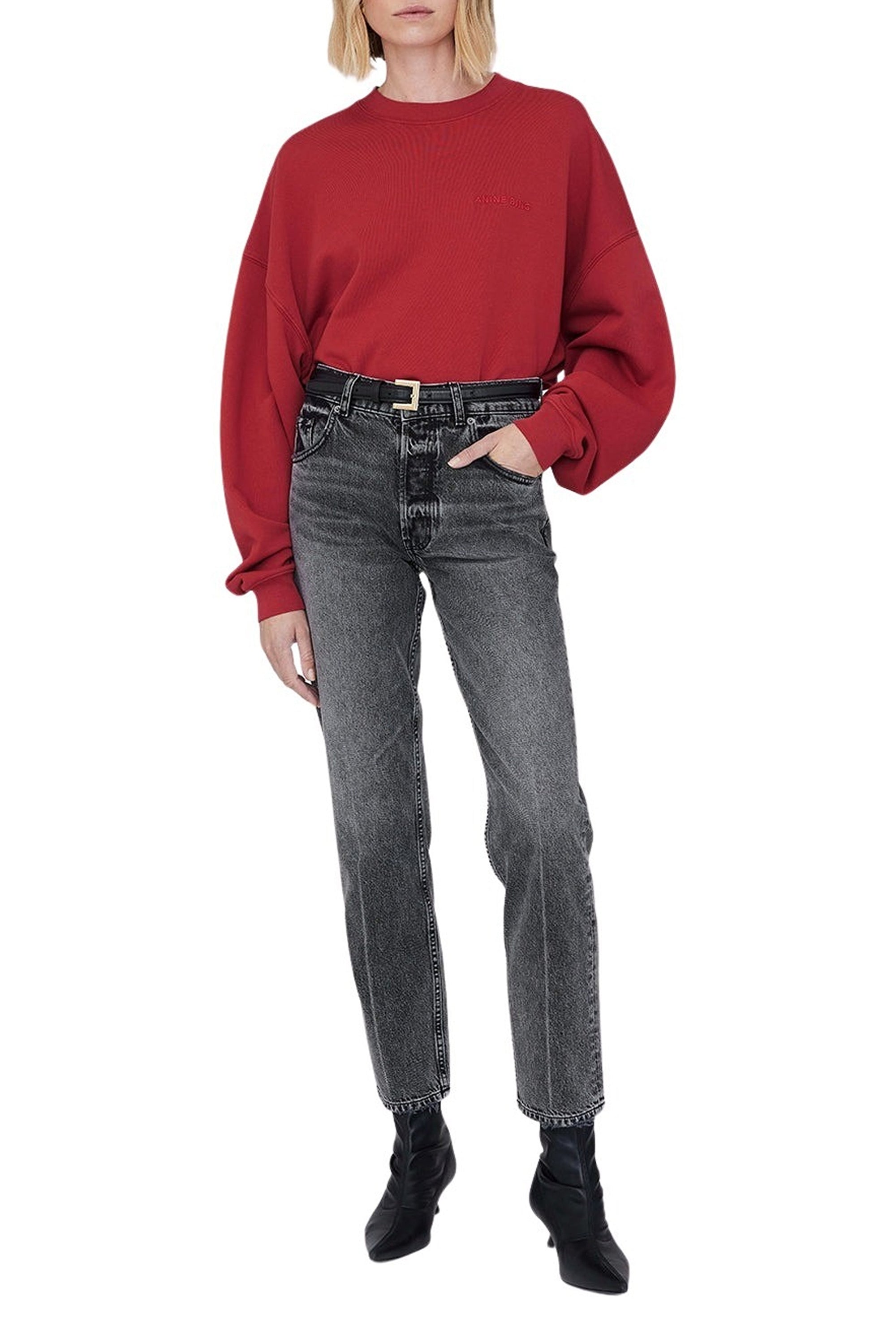 170qty NEW / MILES SWEATSHIRT - WASHED RED