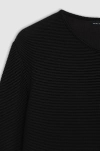 MOSS DRESS - BLACK WAFFLE