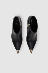NINA BOOTS WITH METAL TOE CAP - BLACK