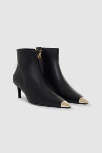 NINA BOOTS WITH METAL TOE CAP - BLACK