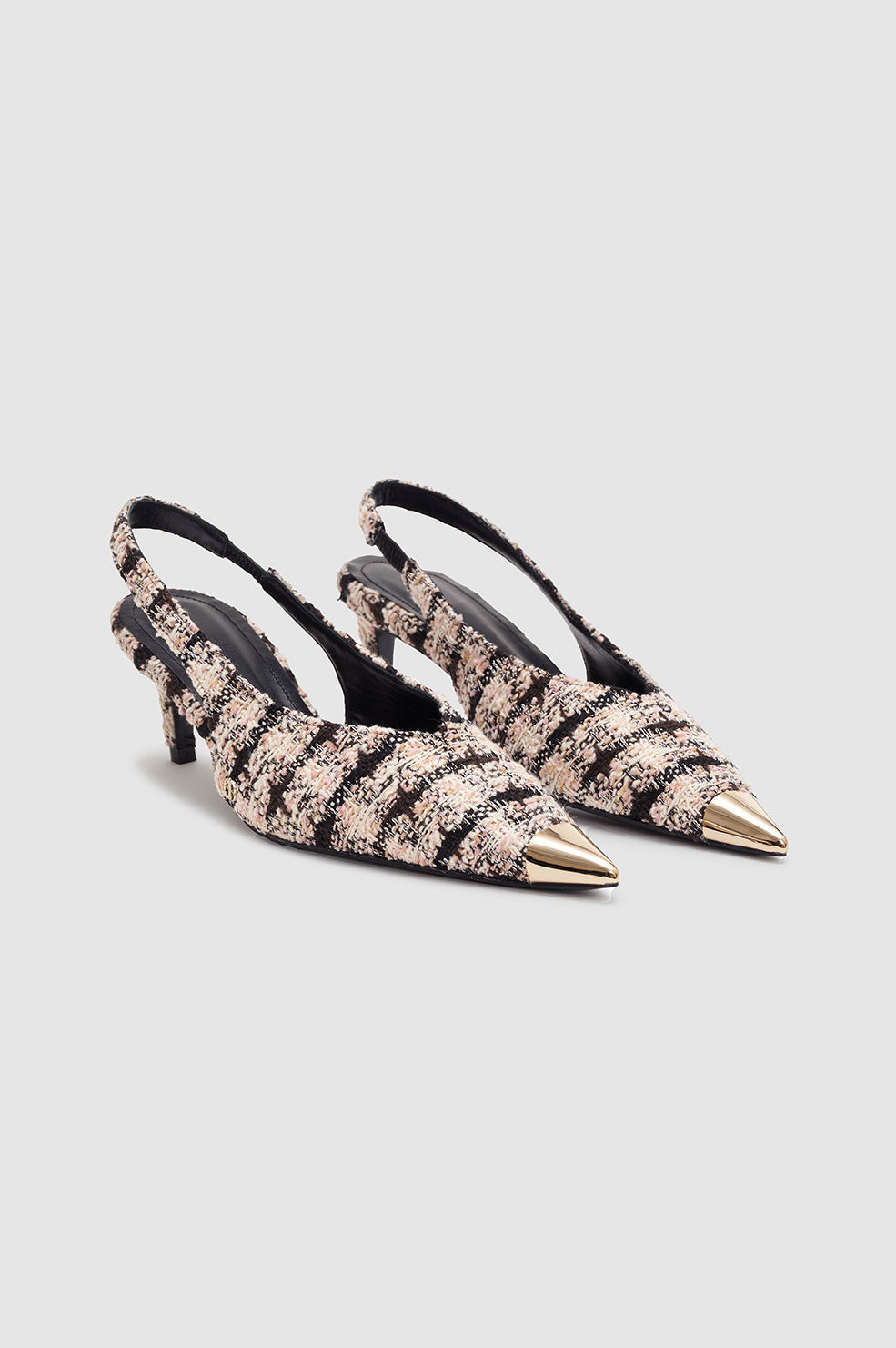 Slingback à talons Nina détail métallique - Beige & Black