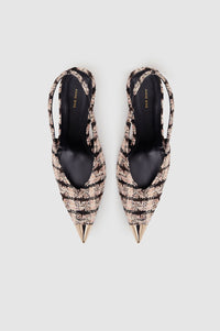 Slingback à talons Nina détail métallique - Beige & Black