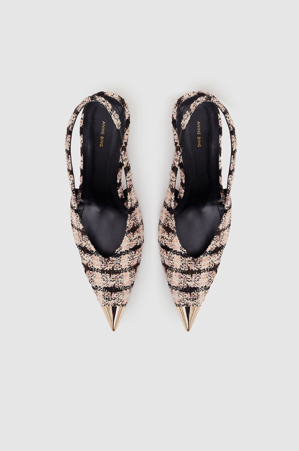Slingback à talons Nina détail métallique - Beige & Black