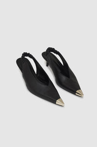3qty NEW / NINA HEELS WITH METAL TOE CAP - BLACK