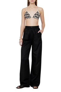 23qty NEW / OMAR BRA - BLACK AND CREAM HOUNDSTOOTH