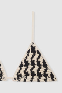 23qty NEW / OMAR BRA - BLACK AND CREAM HOUNDSTOOTH