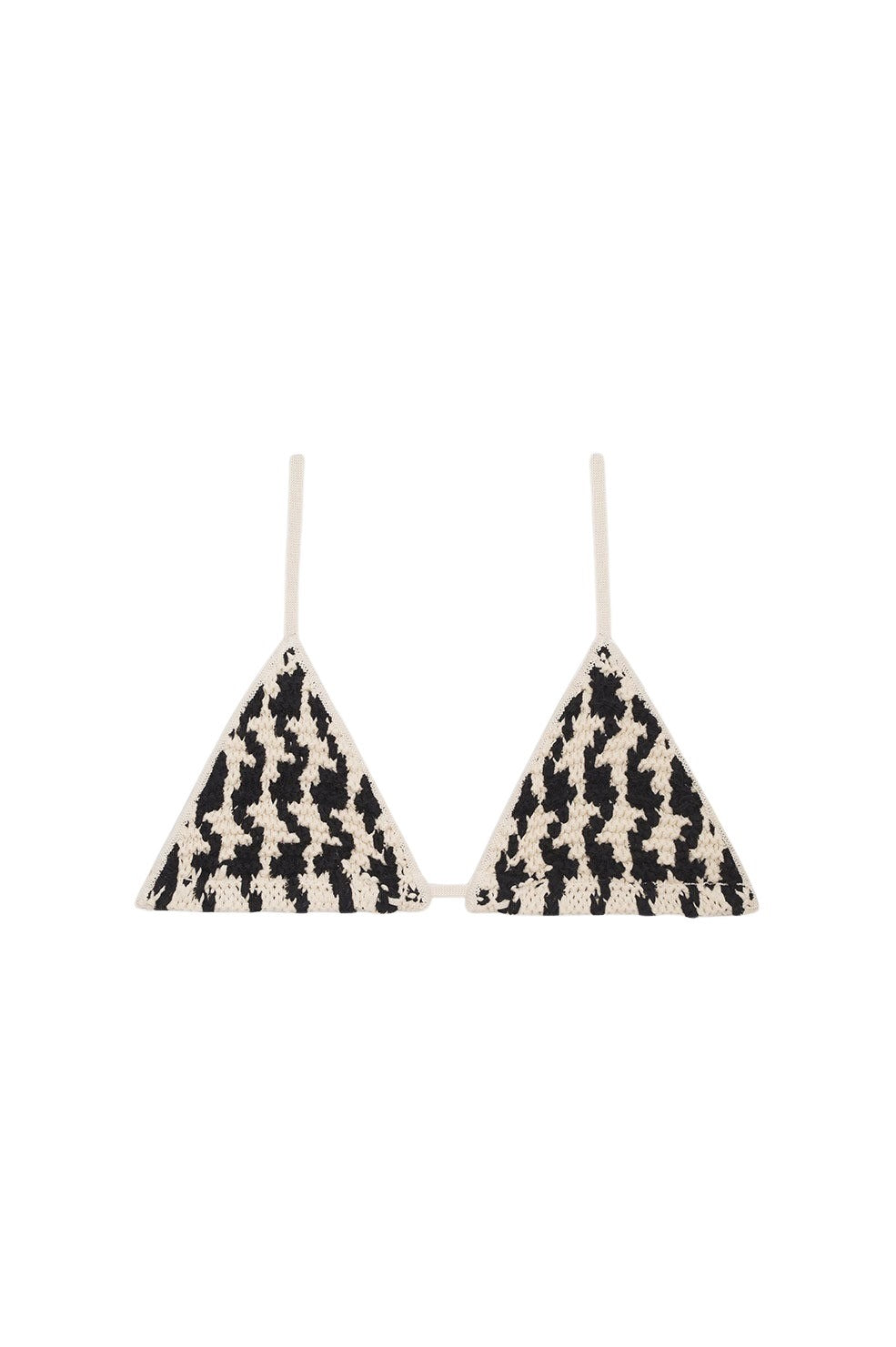 23qty NEW / OMAR BRA - BLACK AND CREAM HOUNDSTOOTH