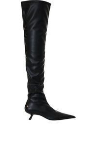 Cuissardes à talons Hilda en similicuir - Black