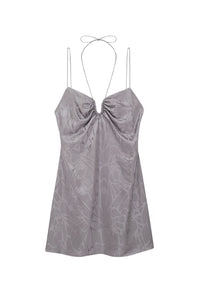 1qty NEW / PAPILLON DRESS - ASH VIOLET BUTTERFLY JACQUARD