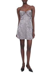 PAPILLON DRESS - ASH VIOLET BUTTERFLY JACQUARD