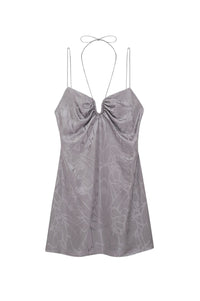 PAPILLON DRESS - ASH VIOLET BUTTERFLY JACQUARD