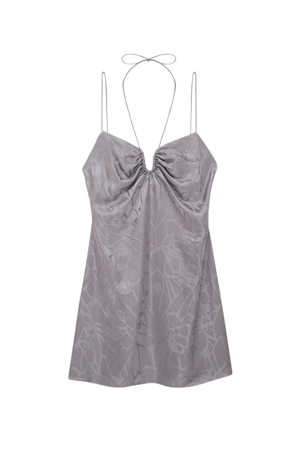 PAPILLON DRESS - ASH VIOLET BUTTERFLY JACQUARD