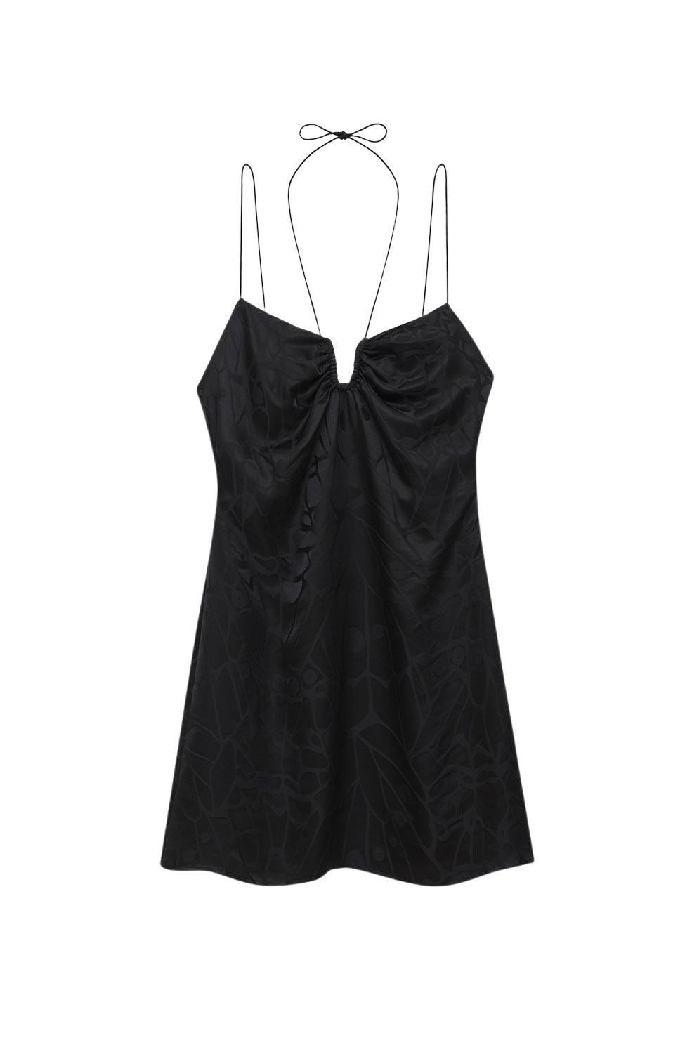 Robe mini Papillon en soie - Black