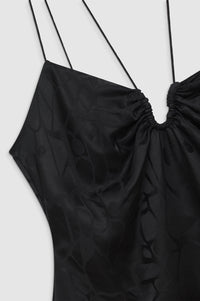 Robe mini Papillon en soie - Black