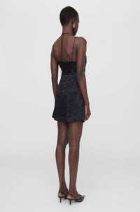 Robe mini Papillon en soie - Black