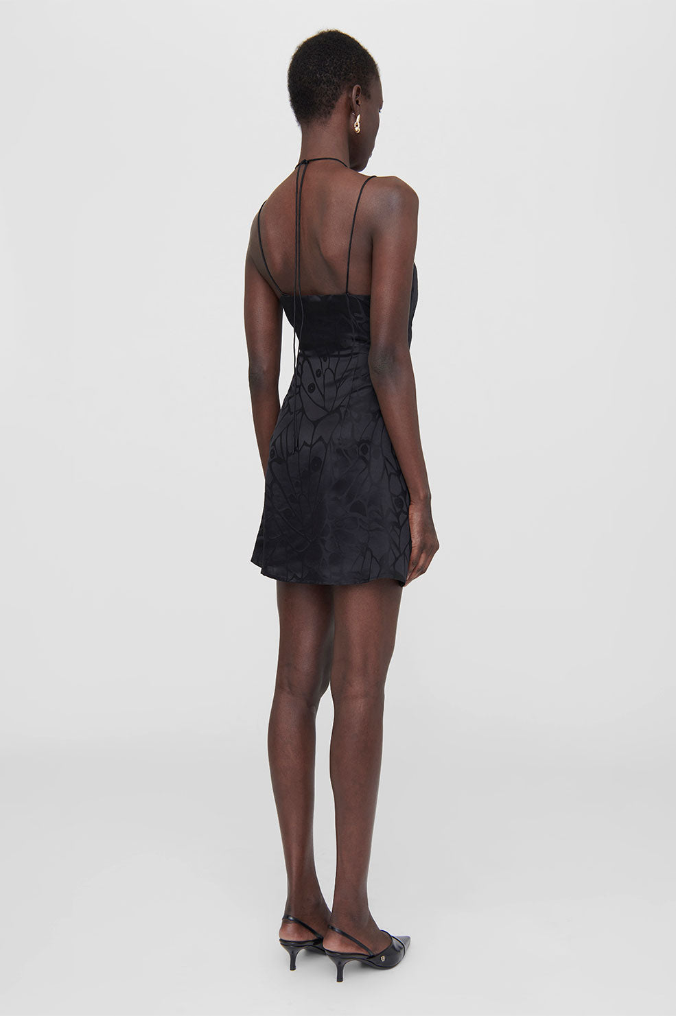 Robe mini Papillon en soie - Black