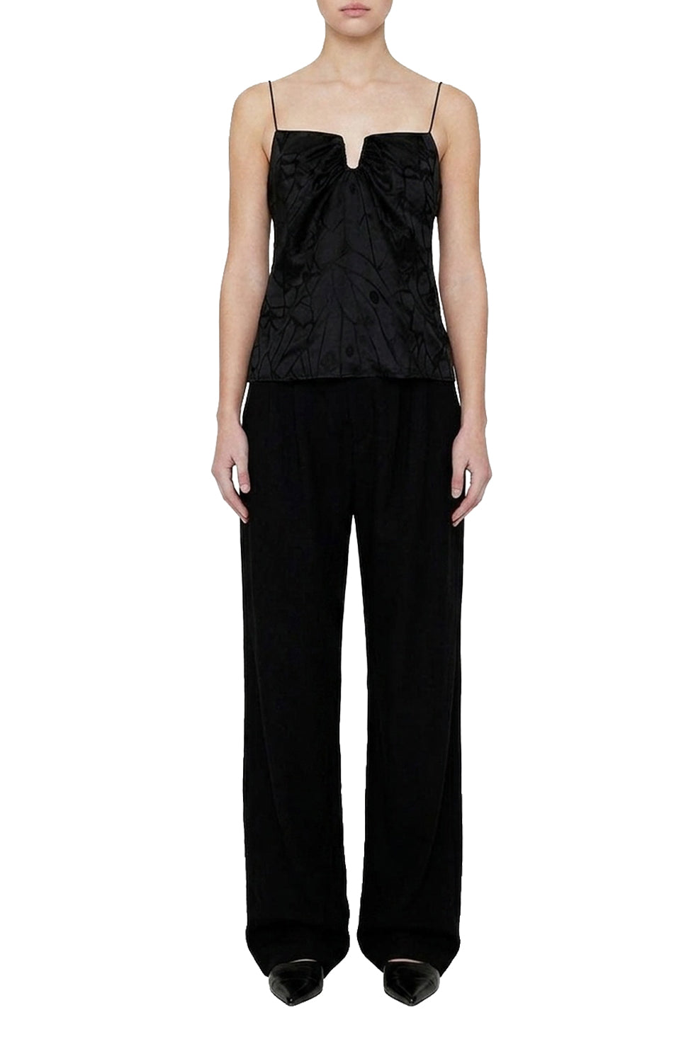 Top Papillon en soie - Black