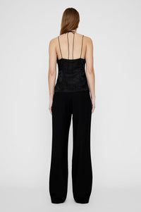 Top Papillon en soie - Black
