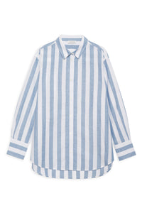 PLAZA SHIRT - WHITE AND BLUE STRIPE