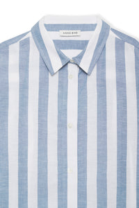 PLAZA SHIRT - WHITE AND BLUE STRIPE