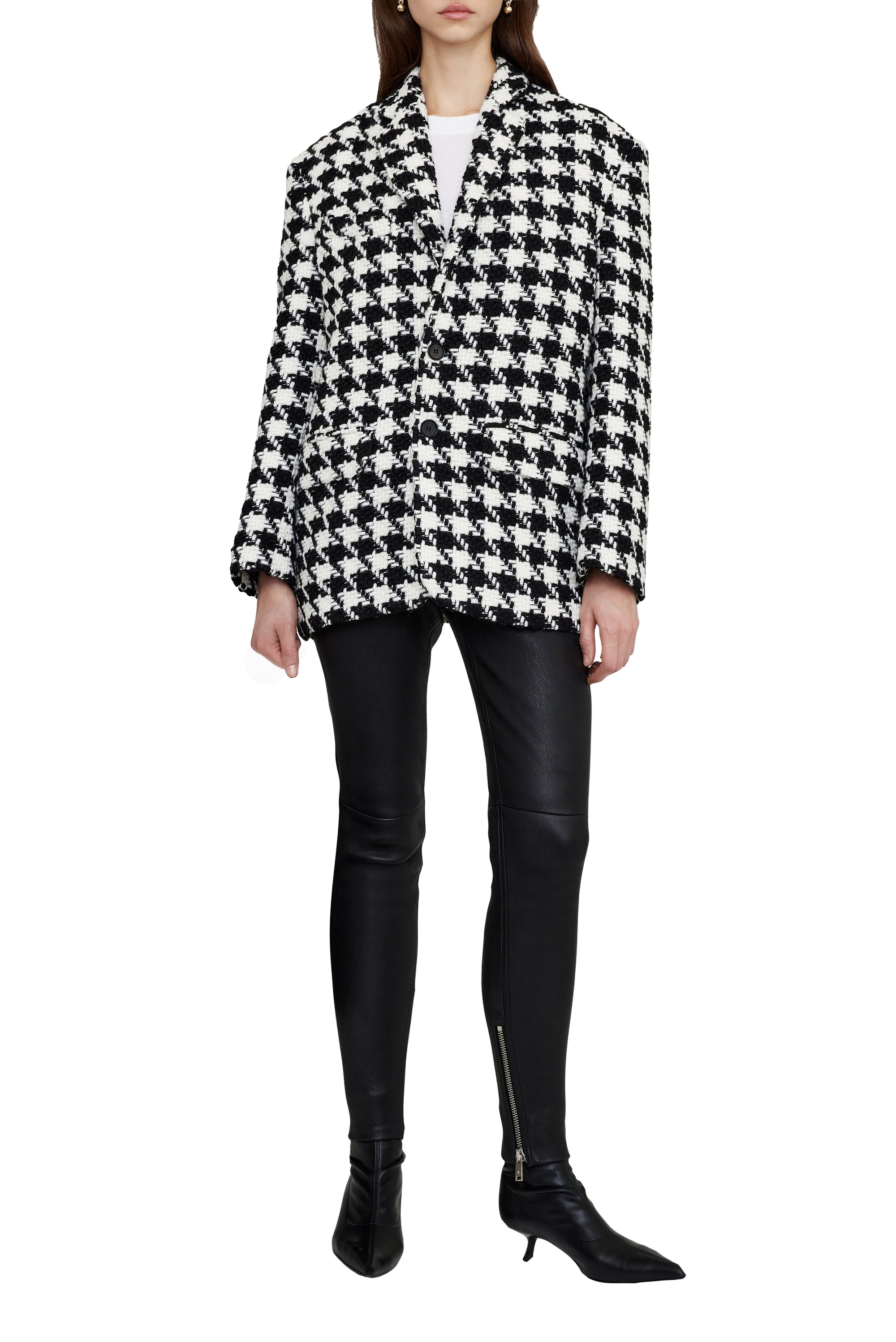 33qty RELIQUAT 195€ / QUINN BLAZER - BLACK AND WHITE HOUNDSTOOTH