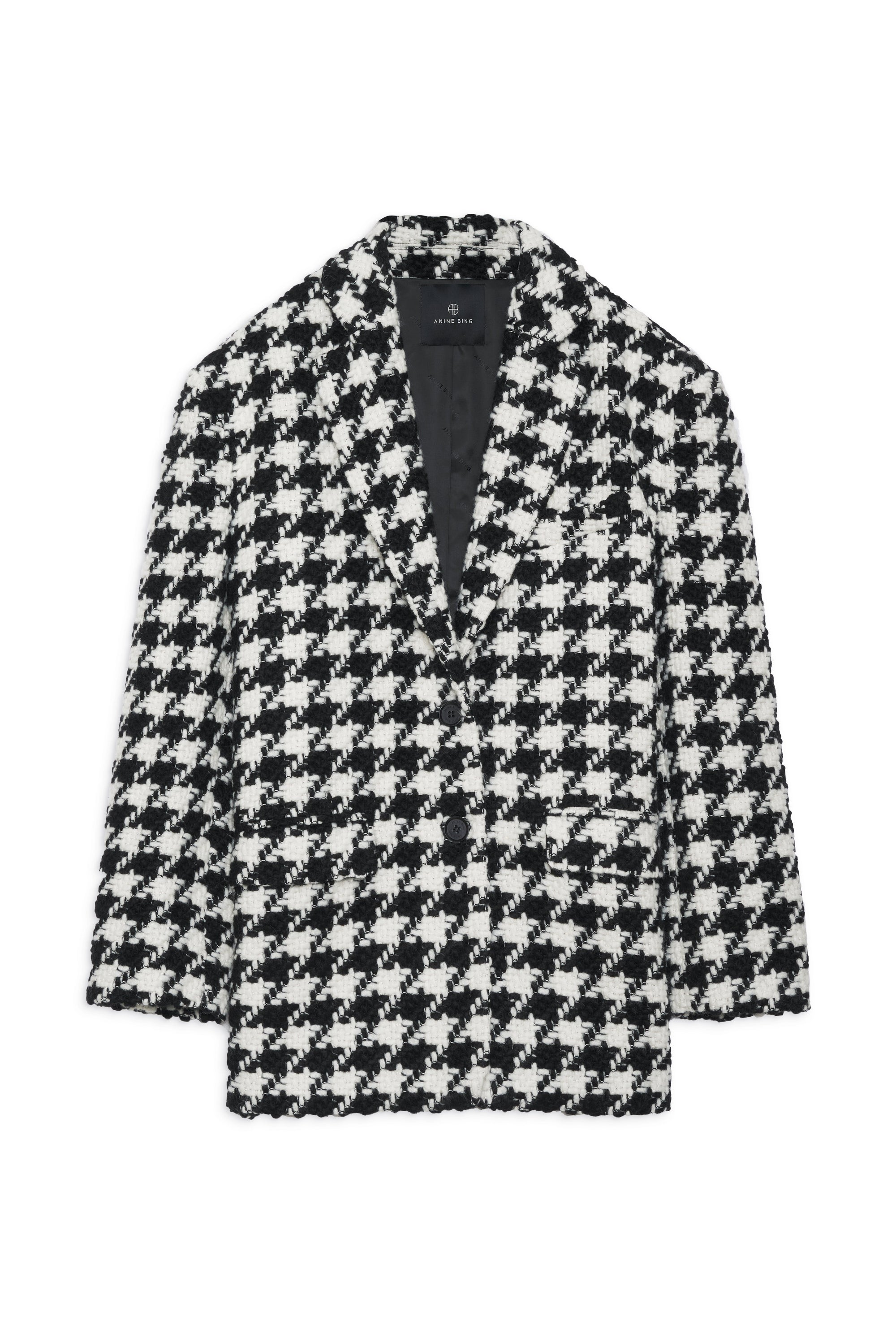 QUINN BLAZER - BLACK AND WHITE HOUNDSTOOTH