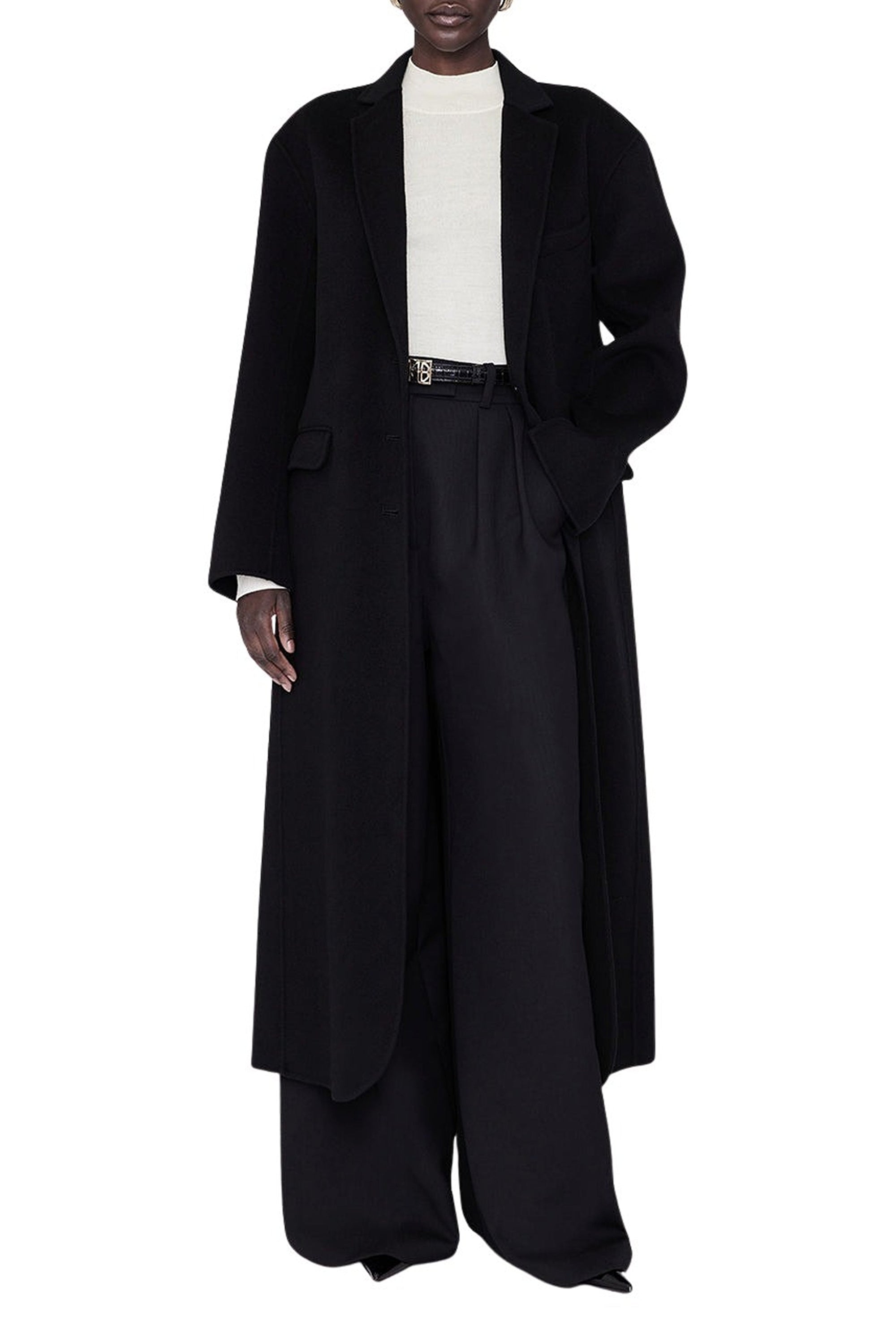 QUINN COAT - BLACK CASHMERE BLEND