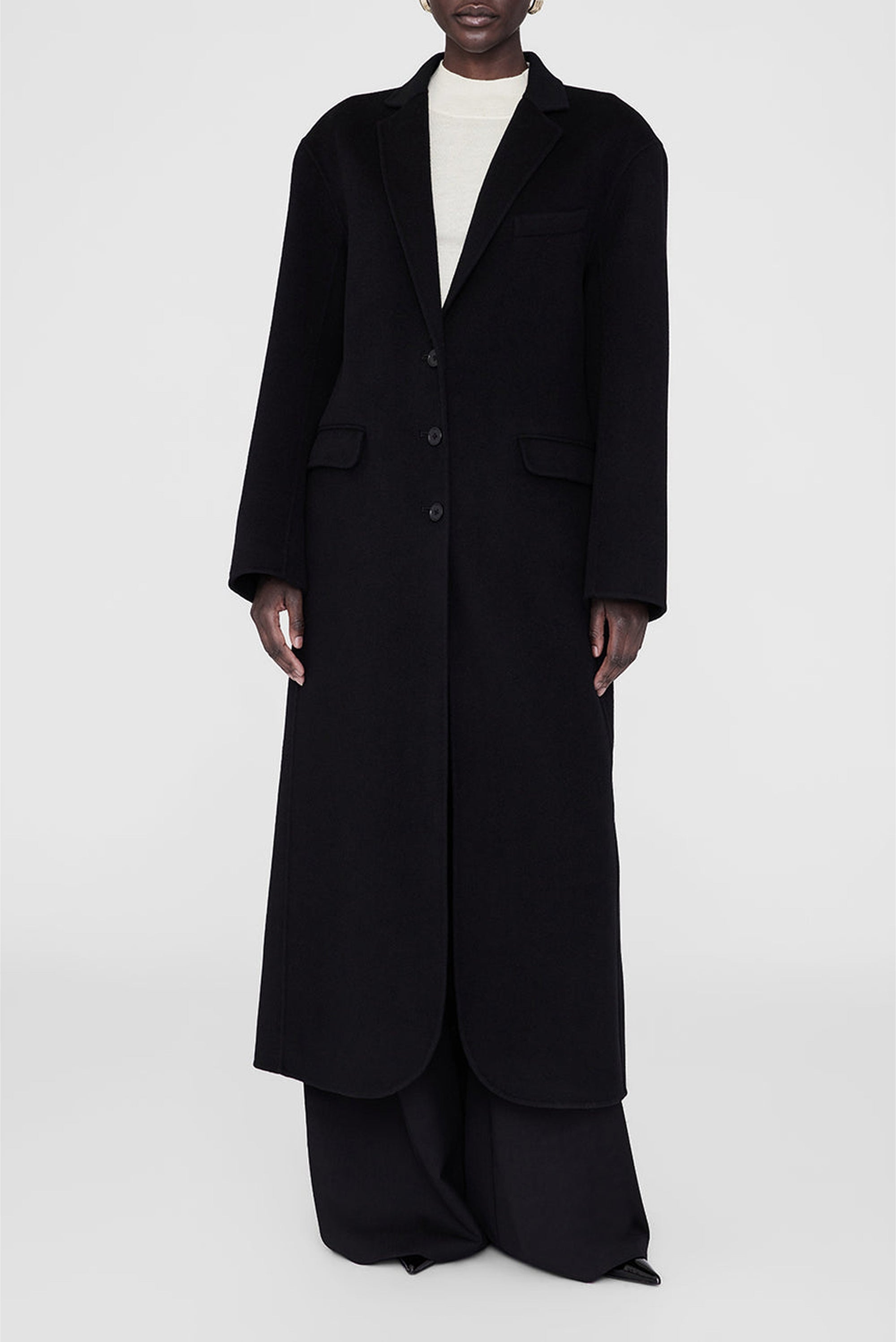 QUINN COAT - BLACK CASHMERE BLEND