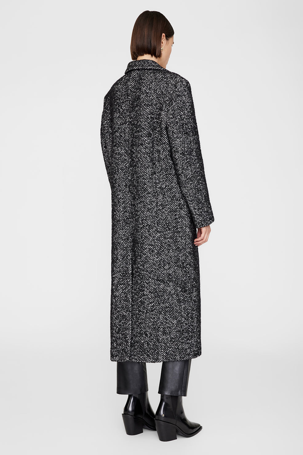 13qty NEW / QUINN COAT - BLACK AND WHITE TWEED