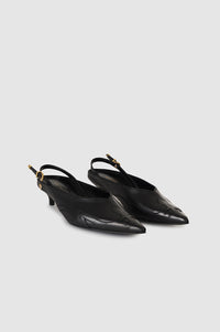 Slingback à talons Rae en cuir - Black