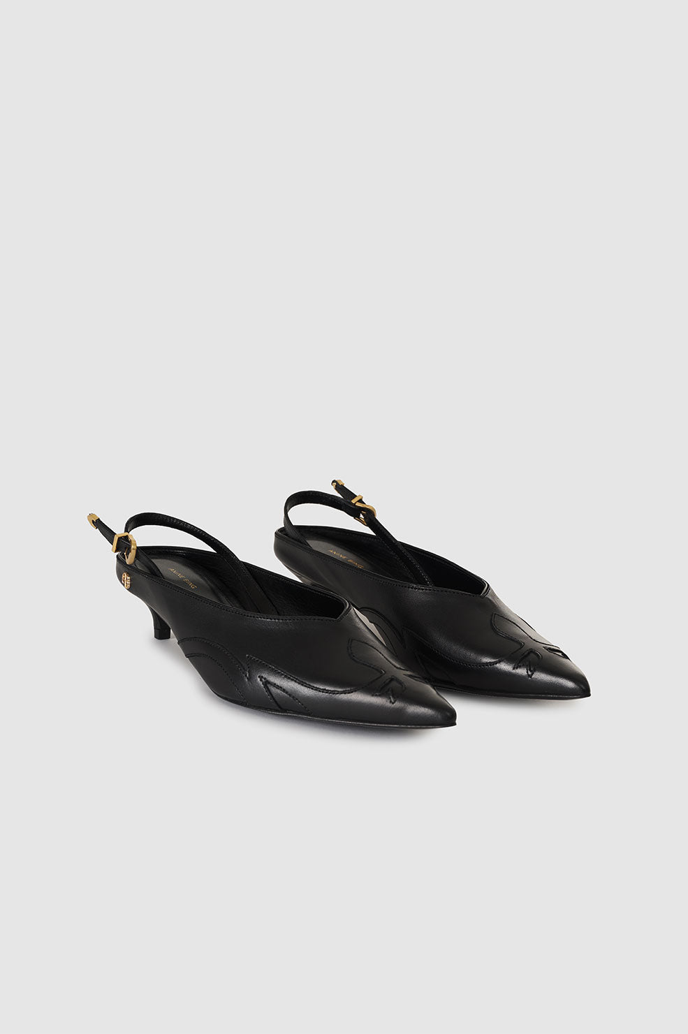 Slingback à talons Rae en cuir - Black