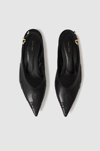 Slingback à talons Rae en cuir - Black