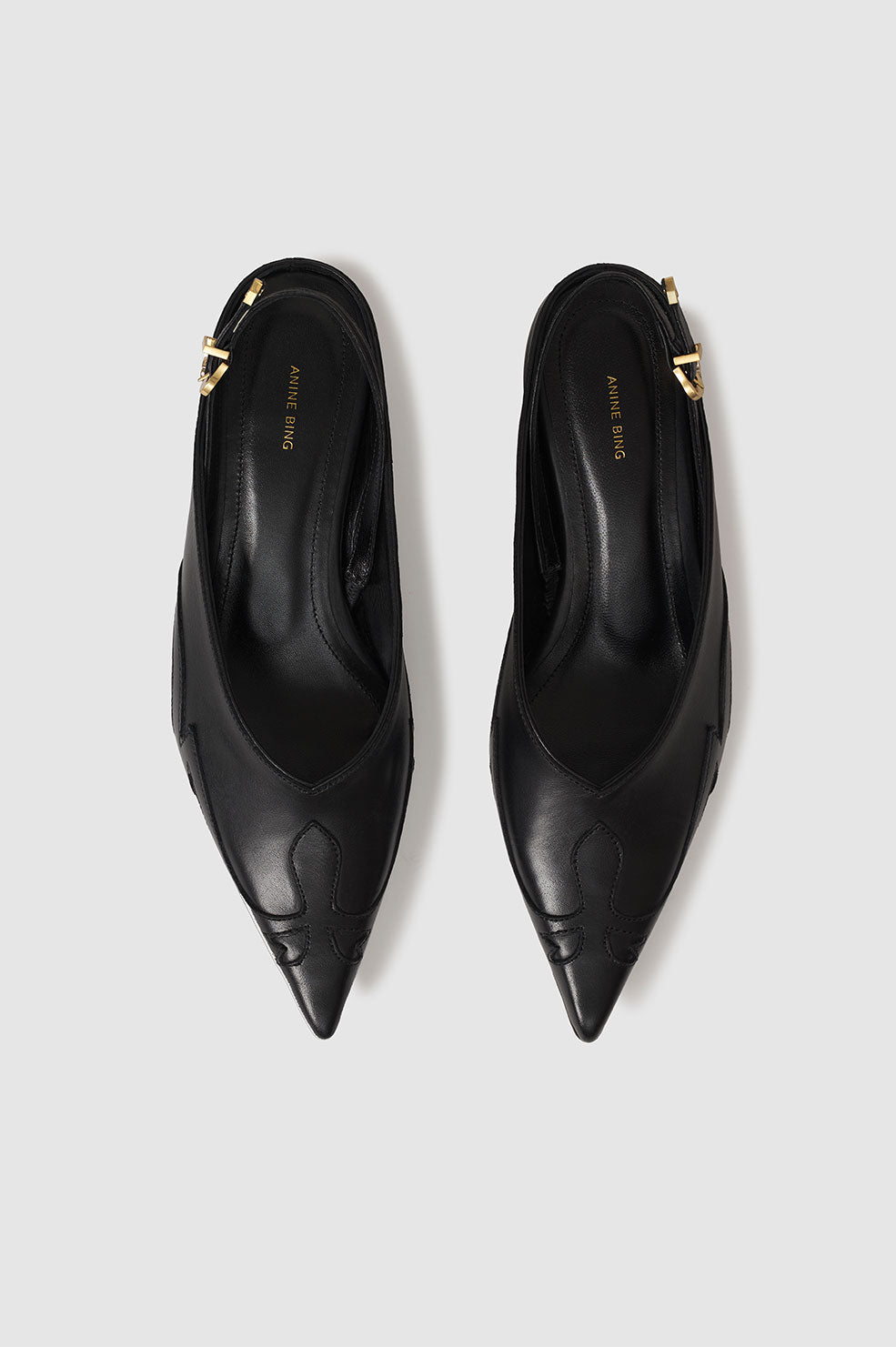 Slingback à talons Rae en cuir - Black