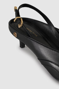Slingback à talons Rae en cuir - Black