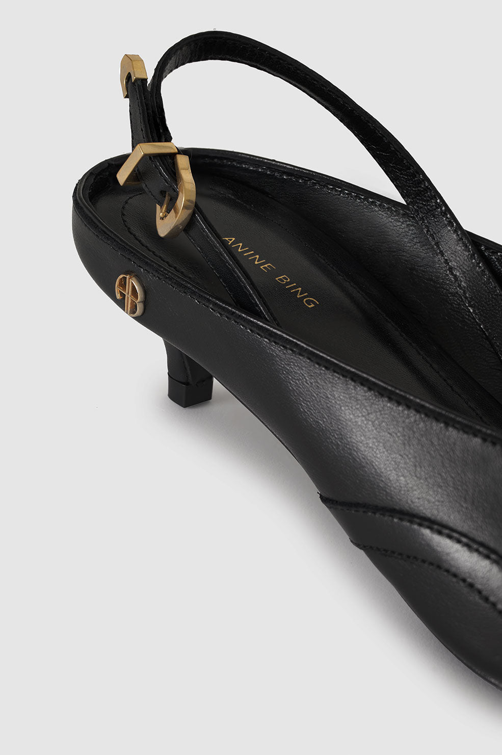 Slingback à talons Rae en cuir - Black