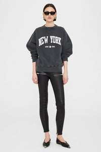 RAMONA SWEATSHIRT UNIVERSITY NEW YORK  - WASHED BLACK