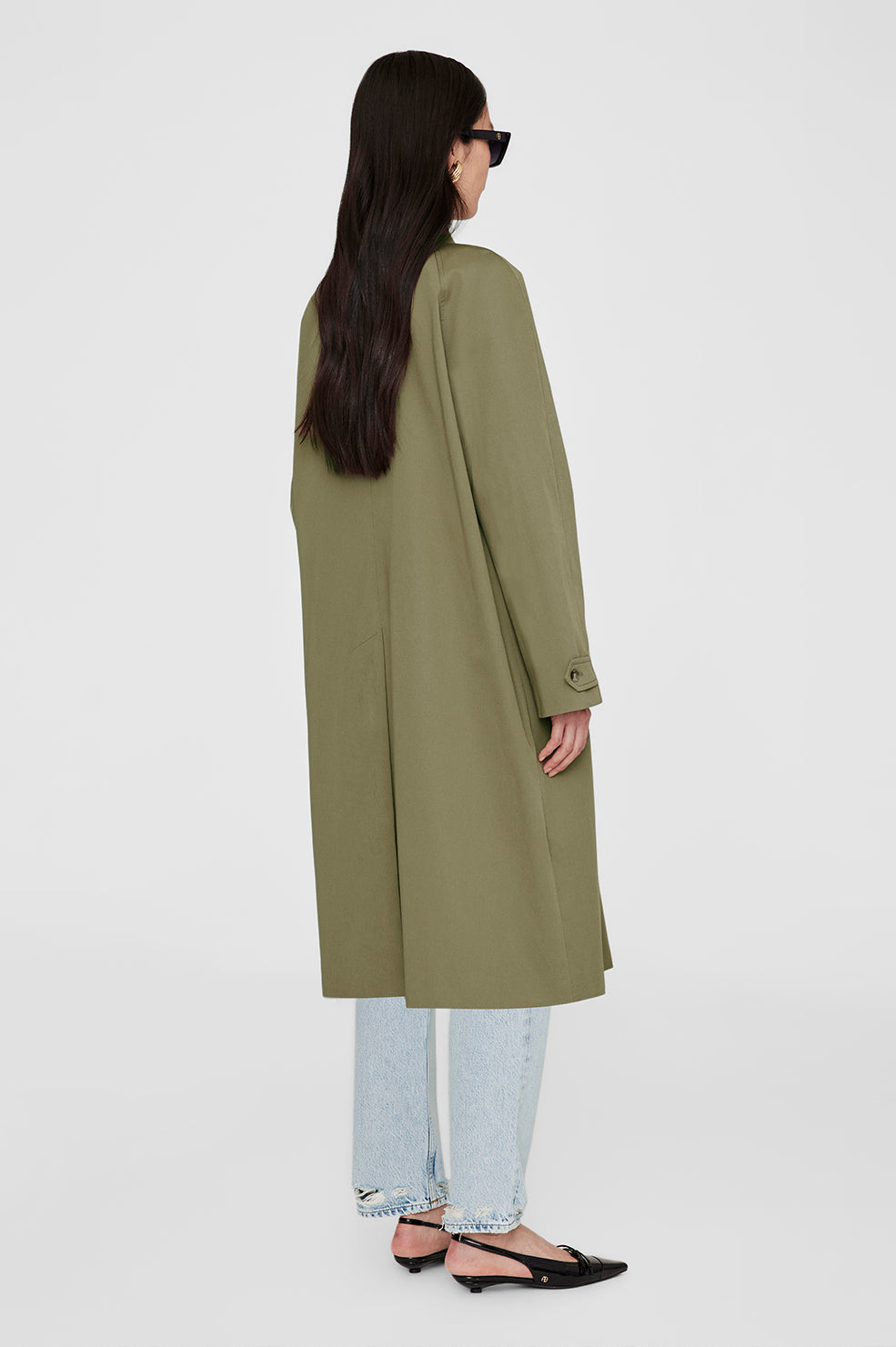 2qty NEW / RANDY OVERSIZED TRENCH - OLIVE